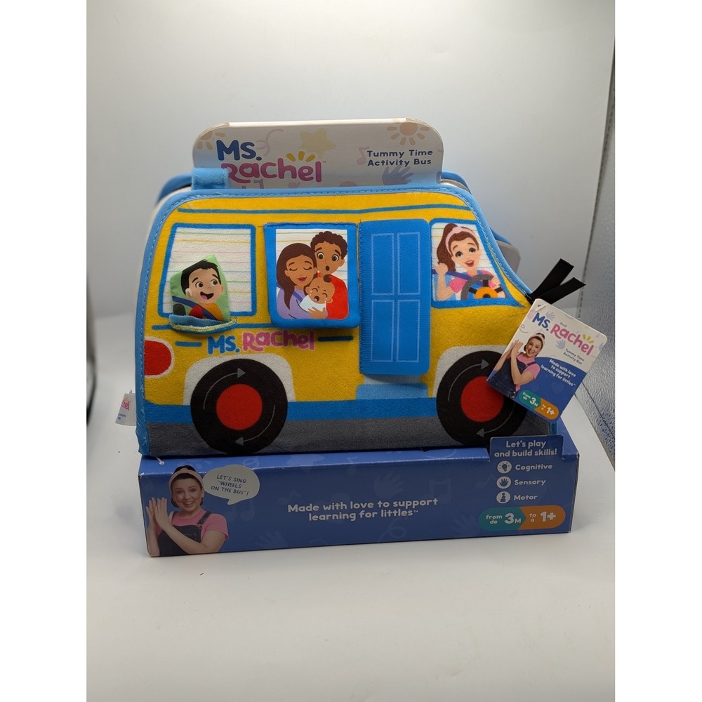 Ms. Rachel Tummy‎ Time Activity Bus GUND Baby Sensory Learning Toy New